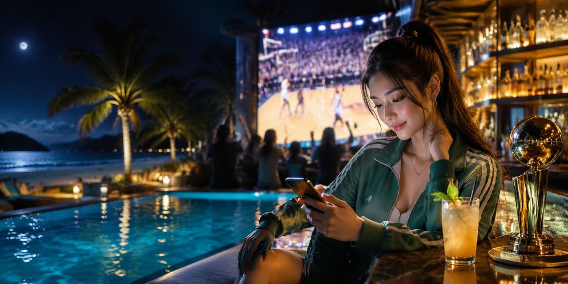 Bãi biển Con Đảo với bóng rổ và cá cược thể thao